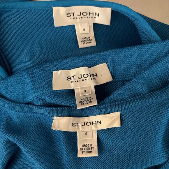 St John Collection Size S 8 Three 3 Piece Knit Skirt Set Shell Cardigan Wool - Picture 3 of 5